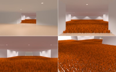 Antony Gormley's Field Reproduced with PovRay